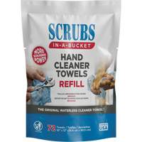 Hand Cleaner Towels Refill Pack, 72 Wipes, 10" x 12" O-Max