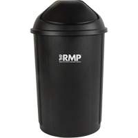 Bac &agrave; d&eacute;chets demi-rond avec couvercle, Poly&eacute;thyl&egrave;ne, 21 gal. US O-Max