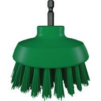 Brosse ronde HyDrive pour perceuse, Soies Tr&egrave;s ferme, Longueur de 3-1/10", Vert O-Max
