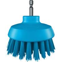 Brosse ronde HyDrive pour perceuse, Soies Tr&egrave;s ferme, Longueur de 3-1/10", Bleu O-Max