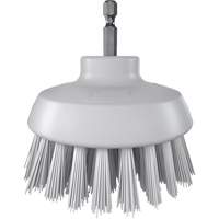 Brosse ronde HyDrive pour perceuse, Soies Tr&egrave;s ferme, Longueur de 3-1/10", Blanc O-Max