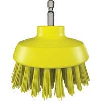 Brosse ronde HyDrive pour perceuse, Soies Tr&egrave;s ferme, Longueur de 3-1/10", Jaune O-Max