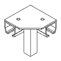 Floor Mount Curtain Partition 90° Corner Connector O-Max