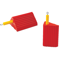 General Purpose Wheel Chocks, Polyurethane, Orange, 10" W x 8-1/2" D x 5" H O-Max