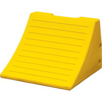 Heavy-Duty Wheel Chocks, Polyurethane, Safety Yellow, 15-1/10" W x 15" D x 11" H O-Max