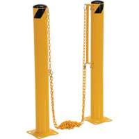 Syst&egrave;me de bornes de protection et chaînes pour quai, Acier, 42" h x 6-5/8" la, Jaune O-Max