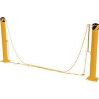Syst&egrave;me de bornes de protection et chaînes pour quai, Acier, 42" h x 6-5/8" la, Jaune O-Max