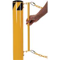 Syst&egrave;me de bornes de protection et chaînes pour quai, Acier, 42" h x 6-5/8" la, Jaune O-Max