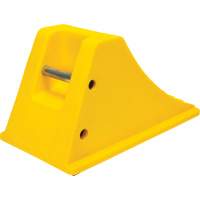 Wheel Chocks with Rubber Tread, Polyurethane, Yellow, 11-1/4" W x 21" D x 12-1/4" H O-Max