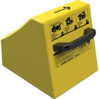 Checkers Safety Heavy-Duty Ultra Class Mining Wheel Chock without Bracket, HDPE, Yellow, 14-1/2" W x 17-1/2" D x 16" H O-Max