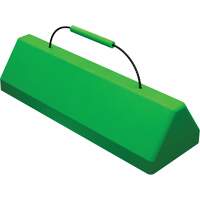 Checkers Safety SafeRay  Aircraft Wheel Chock with Cable Handle, Urethane, Fluorescent Green, 24" W x 8" D x 6" H O-Max