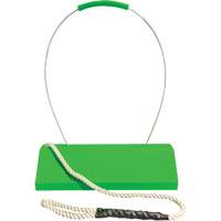Checkers Safety SafeRay  Aircraft Wheel Chock with Loop Rope Ergonomic Handle, Urethane, Fluorescent Green, 24" W x 8" D x 6" H O-Max