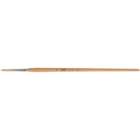 Pure White Bristle Round Marking Paint Brush, 7/32" Brush Width, White China, Wood Handle O-Max