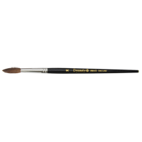 Black Pointed Bristle Artist Brush, 5.7 mm Brush Width, Camel Hair, Wood Handle O-Max
