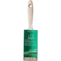 Pinceau pour murs et moulures One Coat, Soie blanche, Manche Bois, Largeur de 2" O-Max