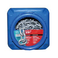 Hot-Dipped Galvanized Chains, Carbon Steel, 3/8" x 45' (13.7 m) L, Grade 30, 2650 lbs. (1.325 tons) Load Capacity O-Max