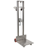 Empileur &agrave; plateforme, M&eacute;canisme Treuil manuel, Capacit&eacute; de 400 lb, Levage max de 58" O-Max