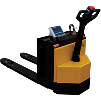 Fully Powered Electric Pallet Truck With  Scale, 4500 lbs. Cap., 48" L x 30.25" W O-Max