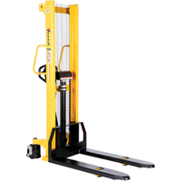 Gerbeur hydraulique manuel, Fonctionnement Pompe manuelle, Capacit&eacute; 2000 lb, Lev&eacute;e max 63" O-Max