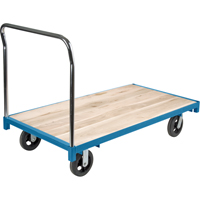 Chariot &agrave; plateforme robuste, 60" lo x 30" la, Capacit&eacute; de 2000 lb, Roues en Caoutchouc O-Max
