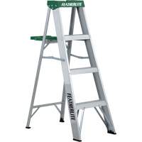 Commercial Duty Stepladders (2400 Series), 4', Aluminum, 225 lbs. Capacity, Type 2 O-Max