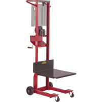 Platform Lift Stacker, Hand Winch Operated, 500 lbs Capacity, 54" Max Lift O-Max