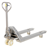 Pallet Truck, Stainless Steel, 48" L x 27" W, 5500 lbs. Capacity O-Max