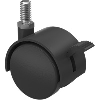 Twin Wheel Caster (300/400 Series), Swivel with Brake, 2" (51 mm) Dia., 75 lbs. (34 kg.) Capacity O-Max