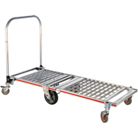 Six Wheel Folding Platform Truck, Aluminum, 1550 lbs., 61-7/8" L x 23-1/4" W, 39" High O-Max