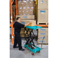 Heavy-Duty Hydraulic Scissor Lift Table, 27-1/2" L x 17-3/4" W, Steel, 330 lbs. Capacity O-Max