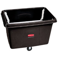 Cube Truck with Spring Platform, Polyethylene, 44-1/16" L x 31" W x 32-1/2" H, 14 cu.ft. Volume, 500 lbs. Capacity O-Max