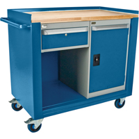 Industrial Duty Mobile Service Workbenches, Wood Surface O-Max