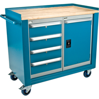 Industrial Duty Mobile Service Benches, Wood Surface ML327 | O-Max