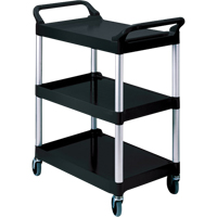 Service Cart, 3 Tiers, 19" x 38" x 34", 200 lbs. Capacity O-Max