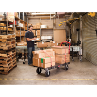 Chariot &agrave; plateforme robuste, 36" lo x 24" la, 1000 lb cap, Roues Caoutchouc O-Max