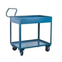 Chariots de service &agrave; bordure profonde, 2 Tiers, 24" la x 47" h x 36" p, Capacit&eacute; 1200 lb O-Max