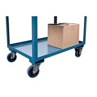 Chariots de service &agrave; bordure profonde, 2 Tiers, 24" la x 47" h x 36" p, Capacit&eacute; 1200 lb O-Max