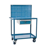 Chariots de service mobiles, 2 Tiers, 24" la x 57" h x 40" p, Capacit&eacute; 1200 lb O-Max
