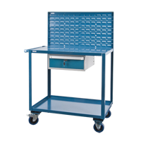 Chariots de service mobiles, 2 Tiers, 24" la x 57" h x 40" p, Capacit&eacute; 1200 lb O-Max