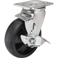 Hi-Temp Caster, Swivel with Brake, 6" (152.4 mm), Nylon, 880 lbs. (399 kg.) O-Max
