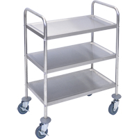 Shelf Cart, 3 Tiers, 16" W x 35" H x 26" D, 200 lbs. Capacity O-Max