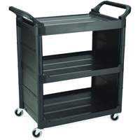 Bussing Cart with End Panels, 3 Tiers, 18-5/8" x 36-5/8" x 33-5/8", 150 lbs. Capacity MN605 | O-Max