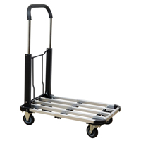Folding Handle Platform Truck, Aluminum, 300 lbs., 28" L x 16" W, 37.75" High O-Max
