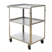 Chariots &agrave; tablette, 3 Tiers, 18" la x 32" h x 27-3/8" p, Capacit&eacute; 500 lb O-Max