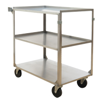 Chariots &agrave; tablette, 3 Tiers, 21" la x 37-1/4" h x 35-1/8" p, Capacit&eacute; 500 lb O-Max