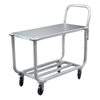 Aluminum Tubular Deck Cart, 700 lbs. Capacity, Aluminum, 19" W x 42" H x 46" D, Lip Down O-Max