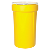 Nestable Polyethylene Drum, 55 US gal (45 imp. gal.), Open Top, Yellow MO765 | O-Max