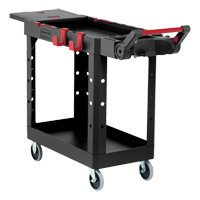 Chariot utilitaire robuste et polyvalent, 2 tiers, 17-3/4" x 36" x 46-1/5", Capacit&eacute; 500 lb O-Max