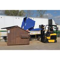 Self-Dumping Hopper, Steel, 3 cu.yd., Blue O-Max