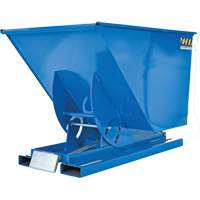 Self-Dumping Hopper, Steel, 1 cu.yd., Blue O-Max